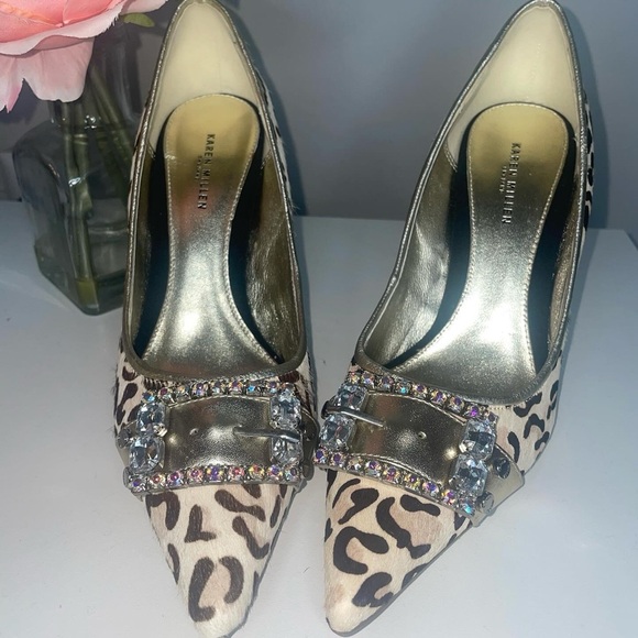 Karen Millen England brand new pony skin heels, authentic leather. Size 38 -7.5 - Picture 3 of 4